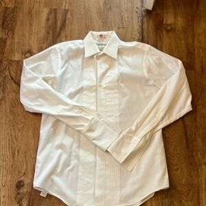 Men's White tuxedo Dress Shirt Windsor 15 1/2 35